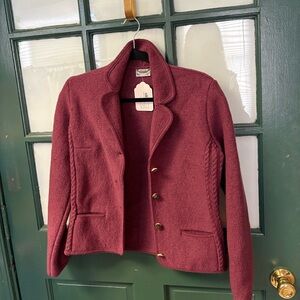 Strick Meister Tailored Women's Burgundy Wool Jacket